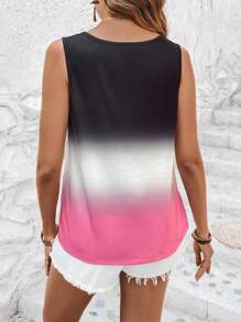 SHEIN LUNE 漸層V領背心上衣 - 彩色 - 查看 2