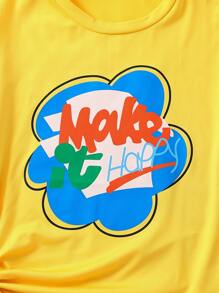 Tops con gái Slogan Giải trí - Màu vàng - Xem 4