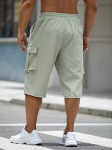 EASEVO Men Plus Flap Pocket Side Cargo Trousers - Mint Green - View 2