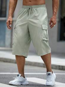 EASEVO Men Plus Flap Pocket Side Cargo Trousers - Mint Green - View 6