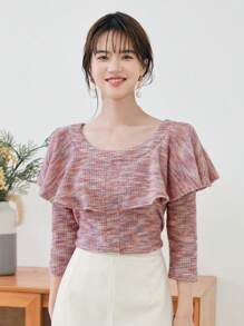 DAZY Áo thun nữ màu trơn Giải trí - Hồng - Xem 11