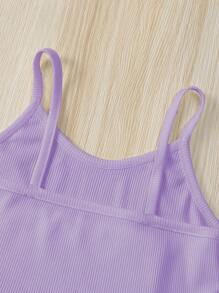 SHEIN 小女童2入組條紋針織吊帶上衣 - 彩色 - 查看 4