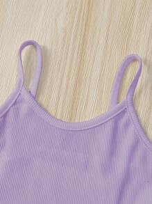 SHEIN 小女童2入組條紋針織吊帶上衣 - 彩色 - 查看 5
