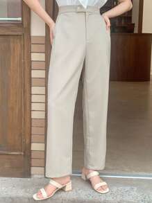 DAZY Solid Slant Pocket Suit Pants - Khaki - View 6