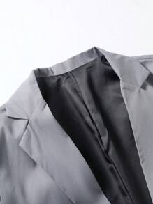 Manfinity Mode Men Plus Single Button Blazer - Grey - View 4