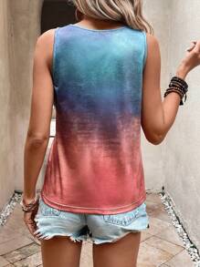 SHEIN LUNE 字母和棕櫚樹印花背心上衣 - 彩色 - 查看 2