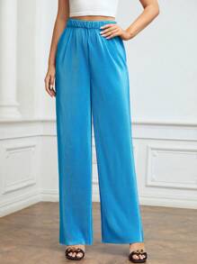 MOTF PREMIUM ELASTIC WAIST PLISSE PANTS - Blue - View 5