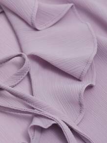 SHEIN 荷葉邊喇叭袖襯衫 - 紫丁香色 - 查看 9