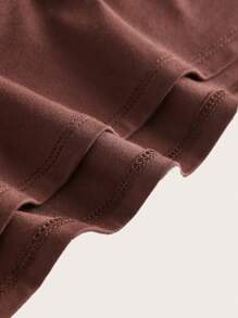 SHEIN BASICS Plus Solid Crop Cami Top - Chocolate Brown - View 4