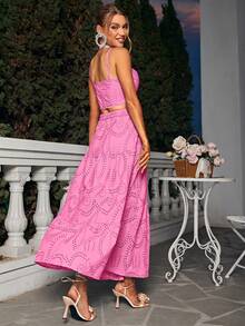 Solid Cami Top & Ruffle Hem Skirt - Pink - View 2