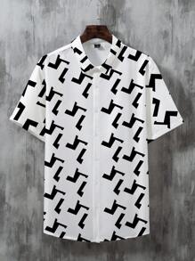Manfinity Homme Men Allover Print Shirt - White - View 3