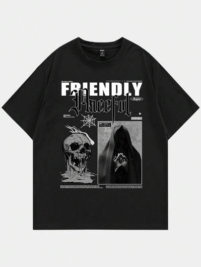 Street Life Guys Skull & Letter Graphic Tee