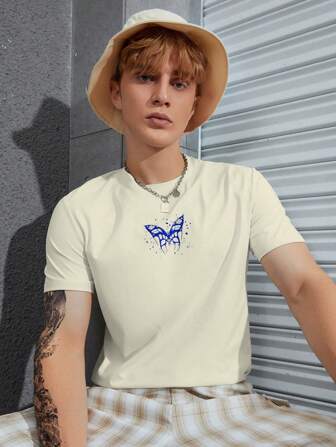 Manfinity Hypemode 男士蝴蝶圖案T恤