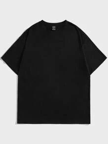 Manfinity VCAY Loose Fit Men's Slogan & Butterfly Print Drop Shoulder T-Shirt - Black - View 2