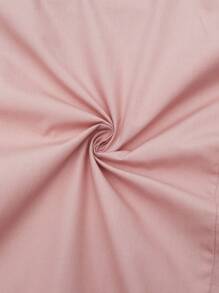 BizChic Bông Chất rắn Tie Trước Áo sơ mi - Bụi hồng - Xem 7