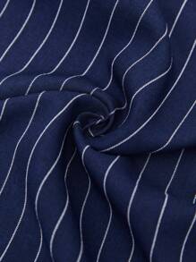 BizChic Striped Print Single Button Blazer Without Vest Workwear