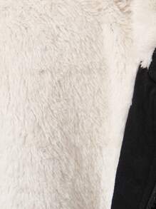 SHEIN Young Boy Letter Patched Detail Teddy Lined Hooded Jacket - Black - View 8