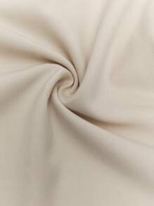 BizChic Solid Slant Pocket Straight Leg Cropped Suit Trousers - Apricot - View 6