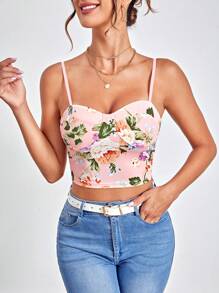 SHEIN Privé Áo khoác và áo lót dành cho xe tăng nữ Hoa Boho - Nhiều màu - Xem 1