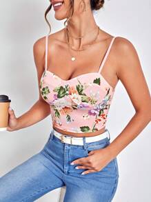 SHEIN Privé Áo khoác và áo lót dành cho xe tăng nữ Hoa Boho - Nhiều màu - Xem 5