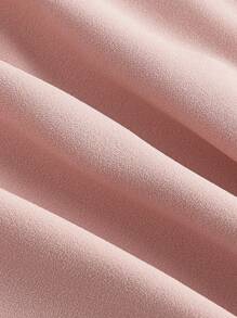 SHEIN MOD 前蝴蝶結胸部褶皺泡泡袖洋裝 - 藕粉色 - 查看 4