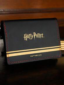 HARRY POTTER X SHEIN 哈利波特霍格沃茨字母图案黑色 PU 卡夹，礼物 - 黑色 - 查看 2