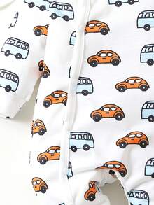 SHEIN 男嬰汽車印花連身褲和連體衣和褲子和帽和圍兜和包禮品套裝 - 彩色 - 查看 7