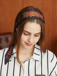 HARRY POTTER X SHEIN 1pc Women Gryffindor Plaid Pattern Preppy Style Scarf Elegant, Harrypotter - Multicolor - View 5