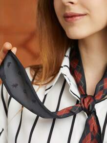 HARRY POTTER X SHEIN 1pc Women Gryffindor Plaid Pattern Preppy Style Scarf Elegant, Harrypotter - Multicolor - View 8