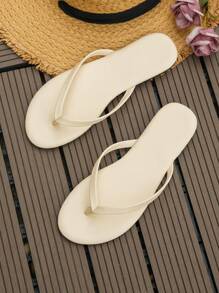 Mujer anti deslizante de dedo Sandalias planas , de moda beige Sandalias de dedo para verano