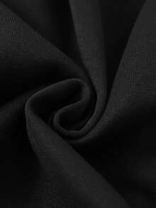 SHEIN EZwear 貓印花加絨內裏運動衫 - 黑色 - 查看 4