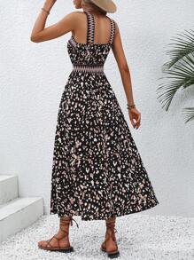 SHEIN VCAY 滿版印花高衩連衣裙 - 彩色 - 查看 2