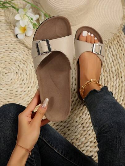 Damen Sommer Sandalen mit weicher Korkauflage in Gelb