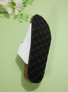 Women's Fashionable & Comfy Yellow Cork Sandals For Summer - White - View 7