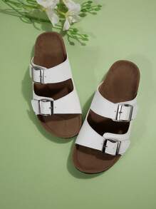 Women's Fashionable & Comfy Yellow Cork Sandals For Summer - White - View 8