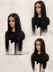 Hd Swiss Lace Pre-Plucked Bleaching Knots Straight 5*5/6*6 Lace Front Wig 180% Density 22-26Inch Human Hair Wigs Real Hair Natural Black Color  Natural Hairline For Women - S1 - View 8