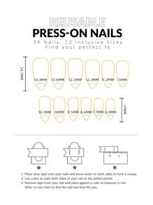 24 piezas Uña postiza con patrón de flor & 1 hoja de cinta para uñas y 1 lima de uñas - Morado - Ver 6