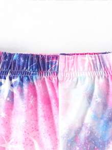 小女童紮染人像圖案T恤和短褲 - 彩色 - 查看 4