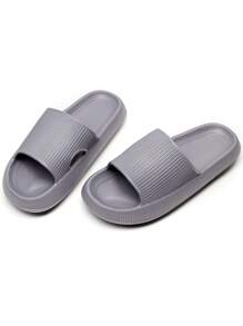 Summer Beach Thick Sole Anti-Slip Plastic Slippers Grey Casual All-Match Women's Slippers,Slippers For Women Indoor - Grey - View 4