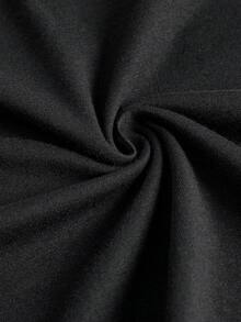 SHEIN BASICS Hơn Tương phản ràng buộc Áo phông Crop - màu đen - Xem 7