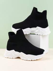 全季節中性童裝針織網絡設計防滑透氣戶外增震運動休閒跑步鞋