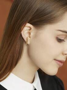 HARRY POTTER X SHEIN 时尚锌合金圆形和三角形死亡圣器耳钉，适合女士日常装饰、礼物 - 彩色 - 查看 6