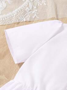 Young Girl Solid Cami Top & Button Front Shirt Dress & Hat Set - Hot Pink - View 6