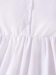 Young Girl Solid Cami Top & Button Front Shirt Dress & Hat Set - Hot Pink - View 8