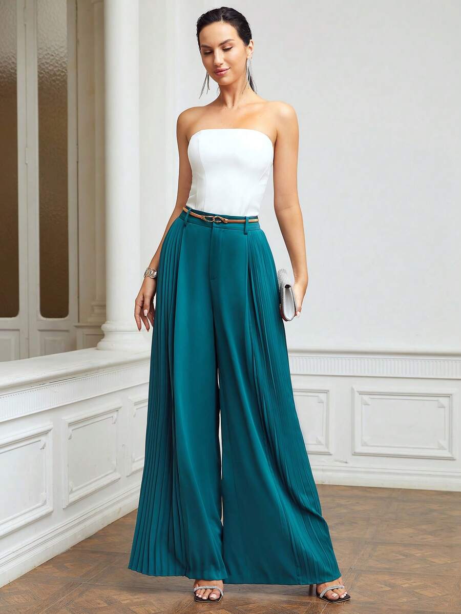 MOTF PREMIUM 百褶飄逸連衣裙長褲不附腰帶