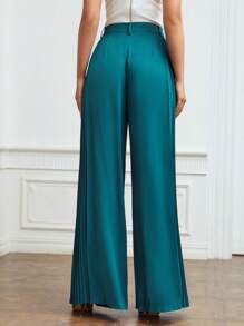 MOTF PREMIUM 百褶飄逸連衣裙長褲不附腰帶 - 水鴨藍 - 查看 4