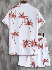 Manfinity RSRT Bộ hai mảnh Nam Dây kéo Túi Nút phía trước Nhiệt đới In ngẫu nhiên Boho - trắng - Xem 2