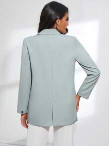 Aveloria Modichic Double Breasted Lapel Neck Blazer - Green - View 2