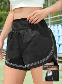 CourtClass Shorts deportivos delfín bajo - Negro - Ver 1