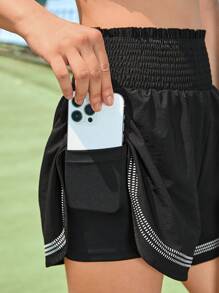 CourtClass Shorts deportivos delfín bajo - Negro - Ver 3